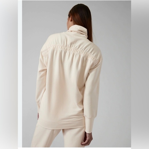 Athleta Balance Cinch Turtleneck Sweatshirt, Chantilly Cream SIZE XL - Picture 1 of 12